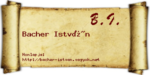 Bacher István névjegykártya